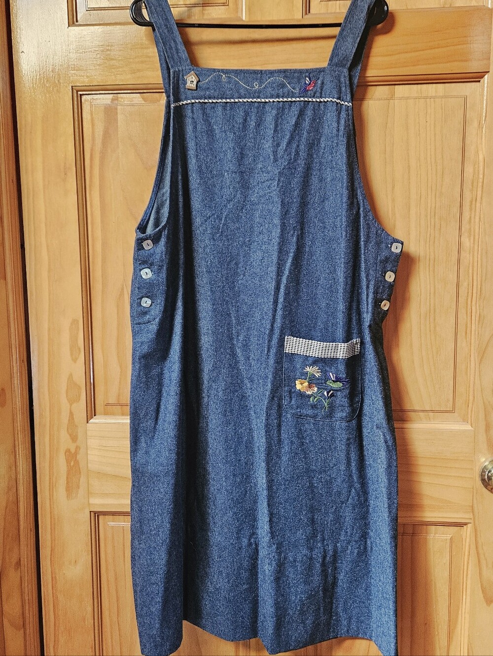 Vintage Teddi Pinafore Jumper Dress Denim XL or XL Petite